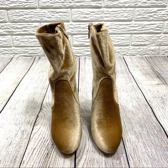 Forever Champagne Velvet Dasia Calf Length Boots - Picture 2 of 6